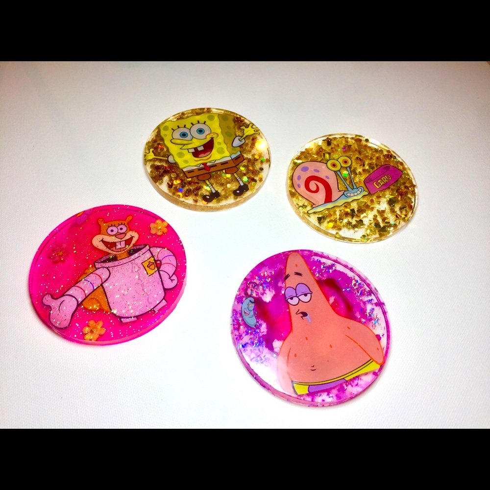 Custom sponge bob coaster set of 4